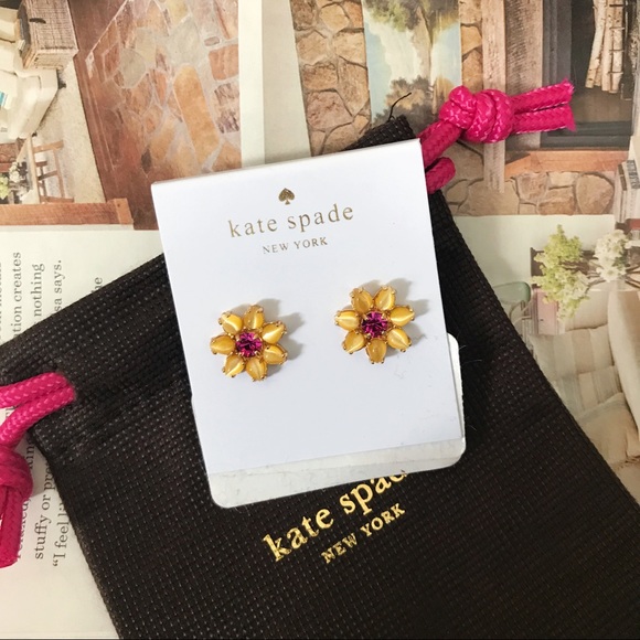 Kate Spade Yellow Flower Earrings NWT - Picture 4 of 4